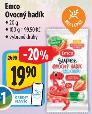 Emco Ovocný hadík, 20 g