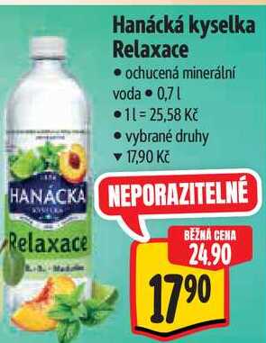 Hanácká kyselka Relaxace, 0,7 l