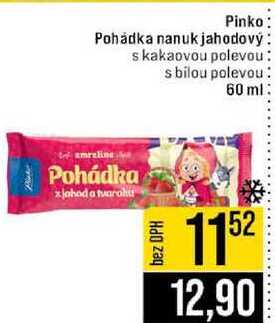 Pinko Pohádka nanuk jahodový s kakaovou polevou s bilou polevou 60 ml