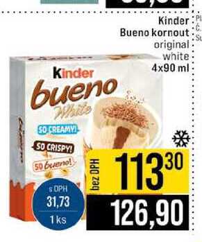 Kinder Bueno kornout original white 4x90 ml