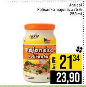 Agricol Poličanka majonéza 75% 250 ml 