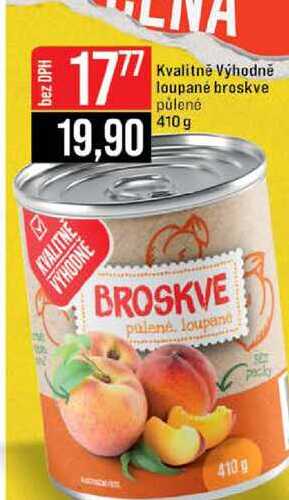 Kvalitně Výhodně loupané broskve půlené 410 g