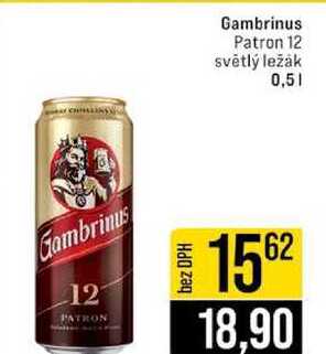 Gambrinus Patron 12 světlý ležák 0,5l