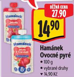 Hamánek Ovocné pyré, 100 g Albert