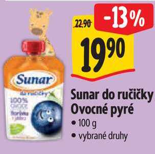 Sunar do ručičky Ovocné pyré, 100 g Albert