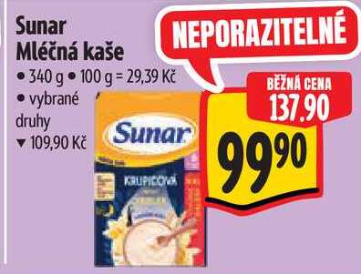 Sunar Mléčná kaše, 340 g Albert