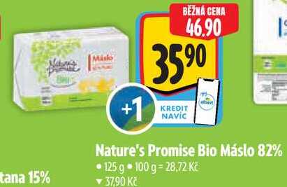 Nature's Promise Bio Máslo 82%, 125 g   v akci