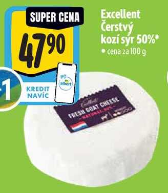 Excellent Čerstvý kozí sýr 50%*, 100 g  