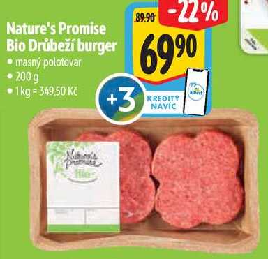 Nature's Promise Bio Drůbeží burger, 200 g 