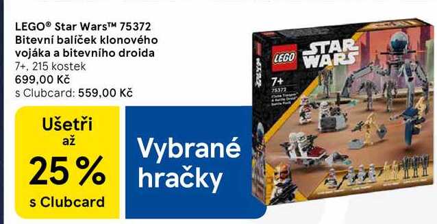LEGO® Star Wars™ 75372 Bitevní balíček klonového vojáka a bitevního droida 7+, 215 kostek  