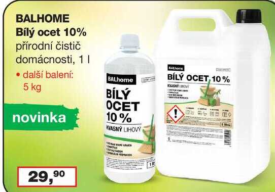 BALHOME Bílý ocet 10% 1 l