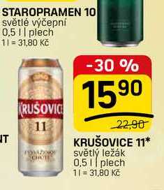  KRUŠOVICE 11* světlý ležák 0,5 plech 