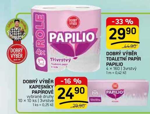 DOBRÝ VÝBĚR Kapesníky papírové 10x10ks FLOP TOP
