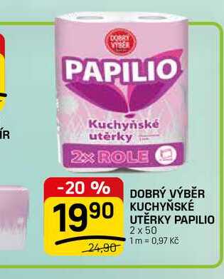 DOBRÝ VÝBĚR KUCHYŇSKÉ 1990 UTĚRKY PAPILIO 2 x 50 