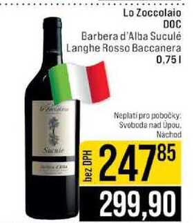 Lo Zoccolaio DOC Barbera d'Alba Suculé Langhe Rosso Baccanera 0,75l