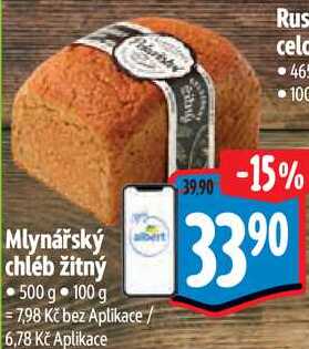 Mlynářský chléb žitný, 500 g