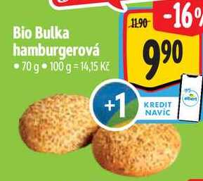 Bio Bulka hamburgerová, 70 g