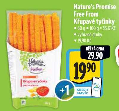 Nature's Promise Free From Křupavé tyčinky, 60 g  