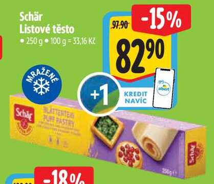 Schär Listové těsto, 250 g