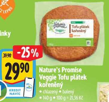 Nature's Promise Veggie Tofu plátek kořeněný, 140 g 