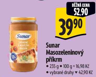 Sunar Masozeleninový příkrm, 235 g Albert