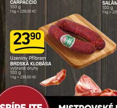 BRDSKÁ KLOBÁSA vybrané druhy 100 g