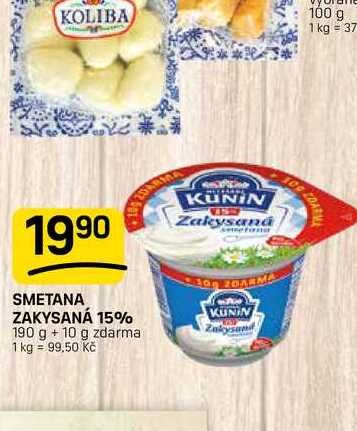 SMETANA ZAKYSANÁ 15% 190 g + 10 g