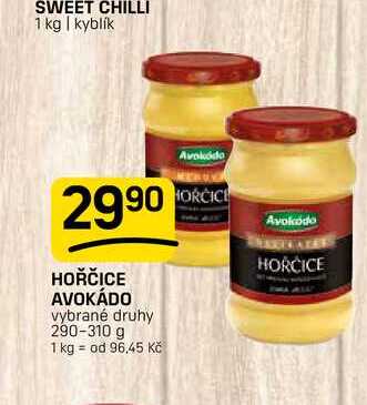 HOŘČICE AVOKÁDO vybrané druhy 290-310 g