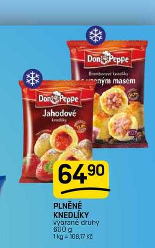 PLNĚNÉ KNEDLÍKY vybrané druhy 600 g 