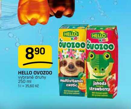 HELLO OVOZOO vybrané druhy 250 ml 