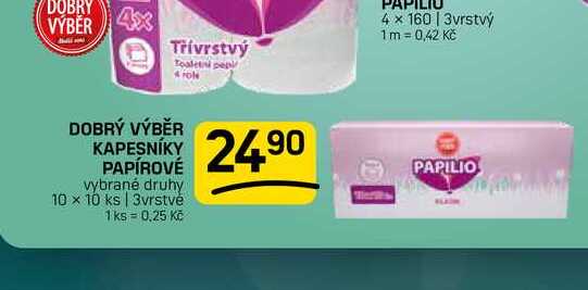 DOBRÝ VÝBĚR KAPESNÍKY PAPÍROVÉ vybrané druhy 10 x 10 ks | 3vrstvé 