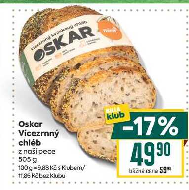Oskar Vícezrnný chléb z naší pece 505 g