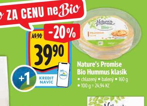  Nature's Promise Bio Hummus klasik  160 g