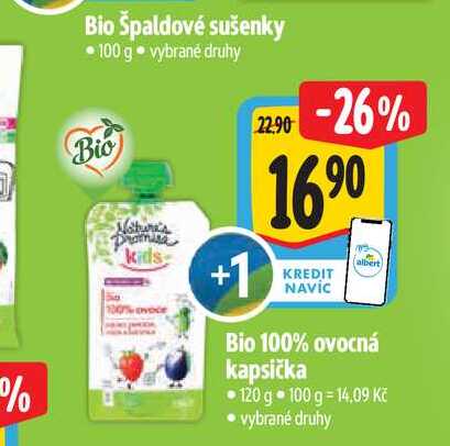 Bio 100% ovocná kapsička  120 g Albert