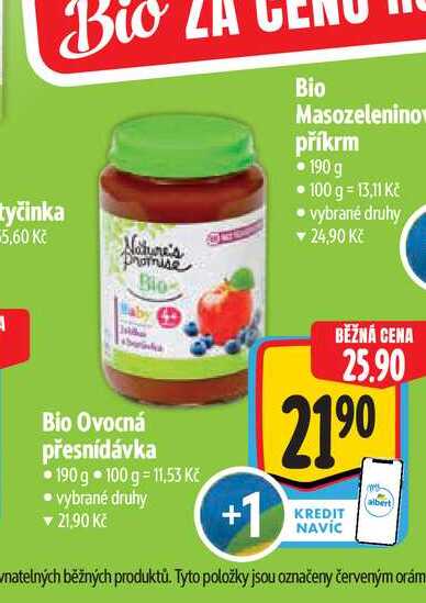 Bio Ovocná přesnídávka  190 g Albert
