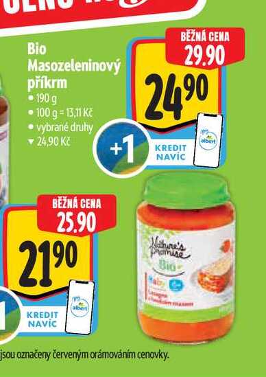 Bio Masozeleninový příkrm  190 g Albert
