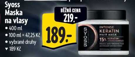 Syoss Maska na vlasy, 400 ml 