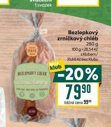 Bezlepkový zrníčkový chléb 280g