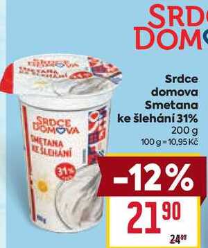 Srdce domova Smetana ke šlehání 31% 200 g