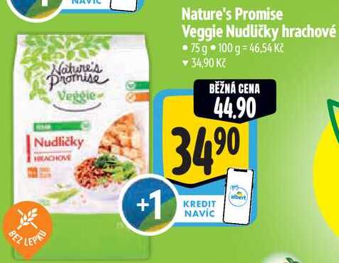 Nature's Promise Veggie Nudličky hrachové, 75 g   