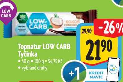Topnatur LOW CARB Tyčinka, 40 g