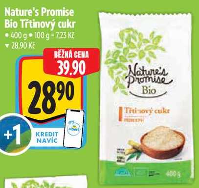 Nature's Promise Bio Třtinový cukr, 400 g  v akci
