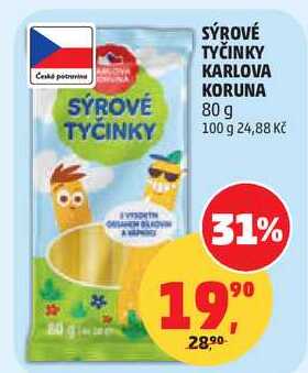 SÝROVÉ TYČINKY KARLOVA KORUNA, 80 g 