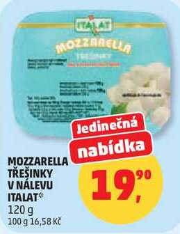 MOZZARELLA TŘEŠINKY V NÁLEVU ITALAT, 120 g 