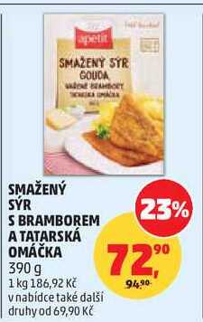 SMAŽENÝ SÝR S BRAMBOREM A TATARSKÁ OMÁČKA, 390 g