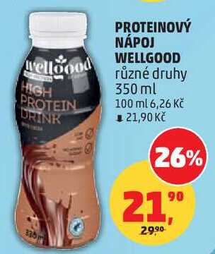 PROTEINOVÝ NÁPOJ WELLGOOD různé druhy, 350 ml 