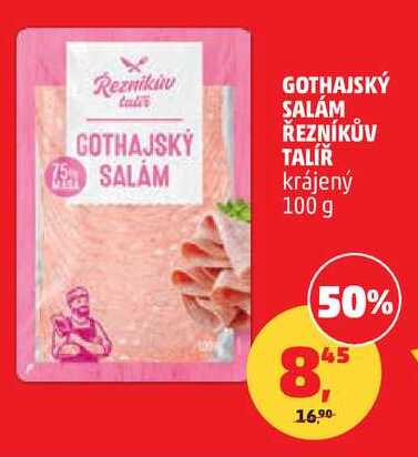 GOTHAJSKÝ SALÁM ŘEZNÍKŮV TALÍŘ krájený, 100 g 