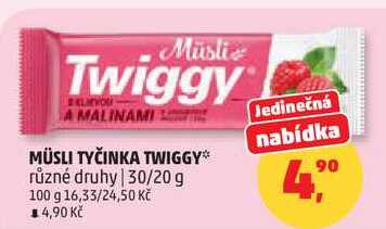MÜSLI TYČINKA TWIGGY různé druhy, 30/20 g