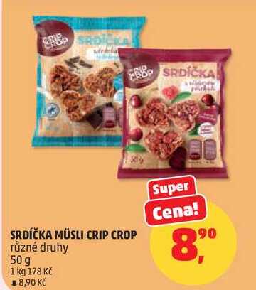 SRDÍČKA MÜSLI CRIP CROP různé druhy, 50 g  