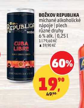 BOŽKOV REPUBLIKA míchané alkoholické nápoje plech, 0,25 l